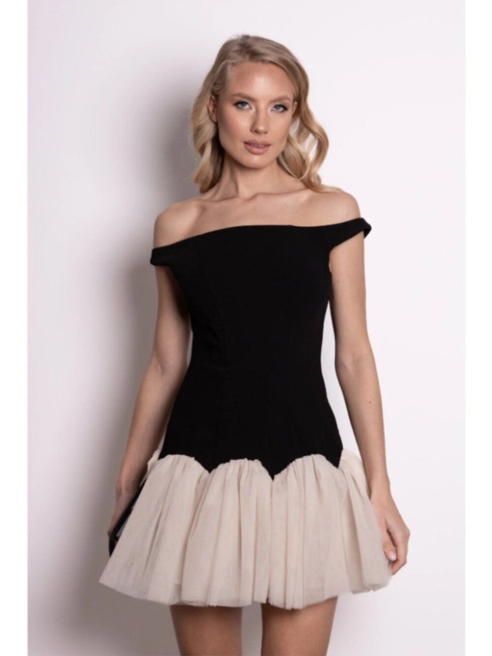 Lovers and Friends Alix Mini Dress Black Vanilla Off The Shoulder Party Size XS